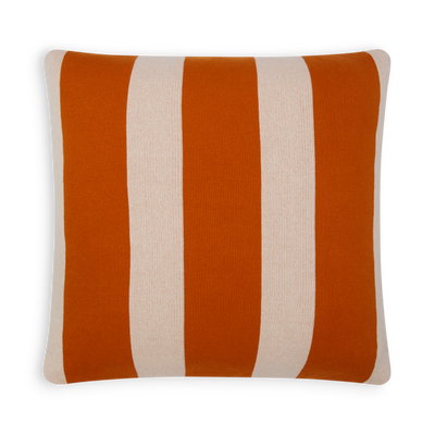 Stripe Knit Cushion Cover - Burnt Orange & Blush
