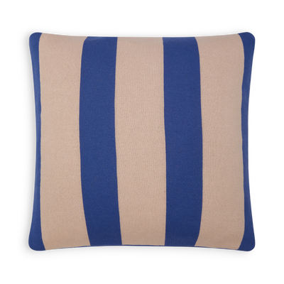 Stripe Knit Cushion Cover - Cobalt & Blush
