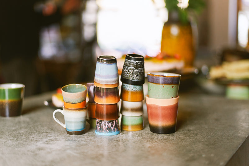 70s Ceramics Handleless Coffee Mug - Grounding Set of 6