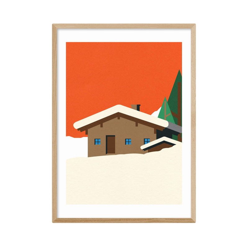 Winter Hut Art Print - 30x40cm
