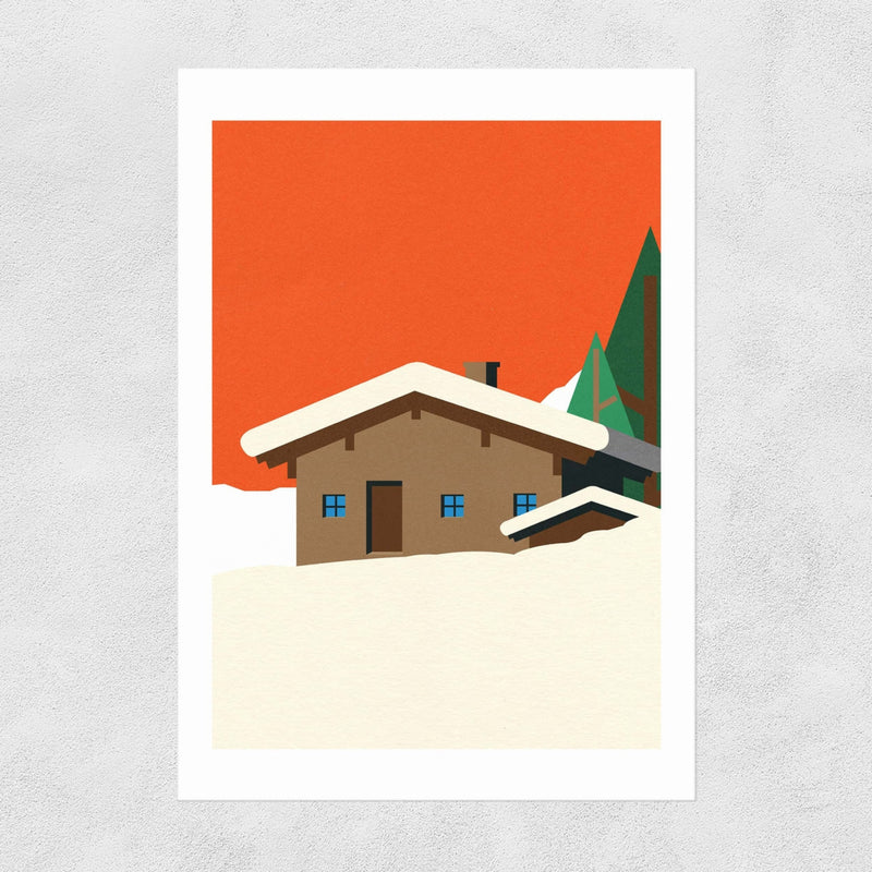 Winter Hut Art Print - 30x40cm