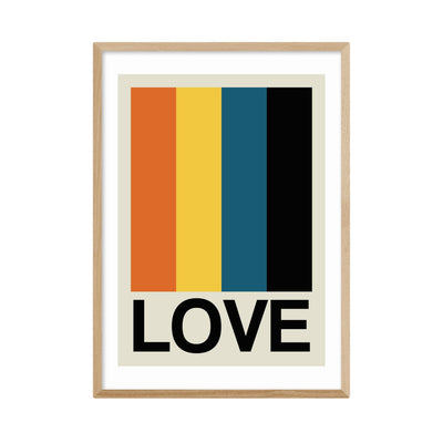 Retro Stripe LOVE Sundaze Art Print - 50x70cm
