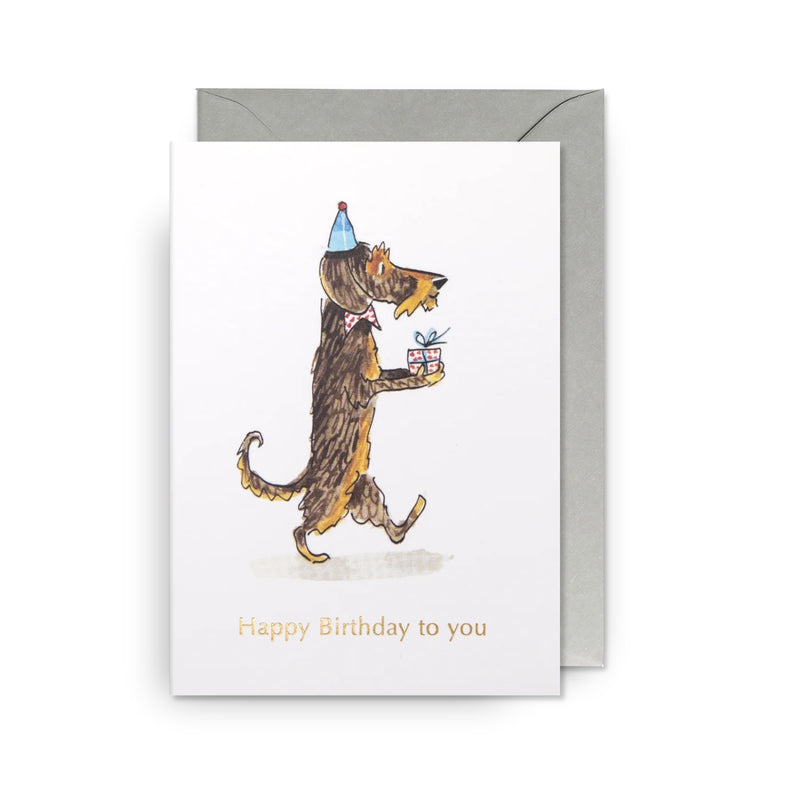 Happy Birthday to You Wire Haired Dachshund Greeting Card