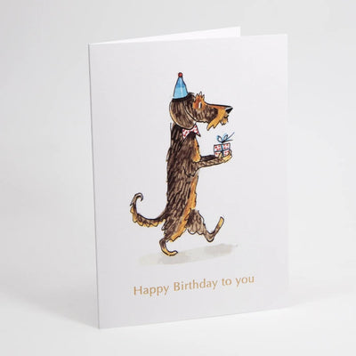 Happy Birthday to You Wire Haired Dachshund Greeting Card