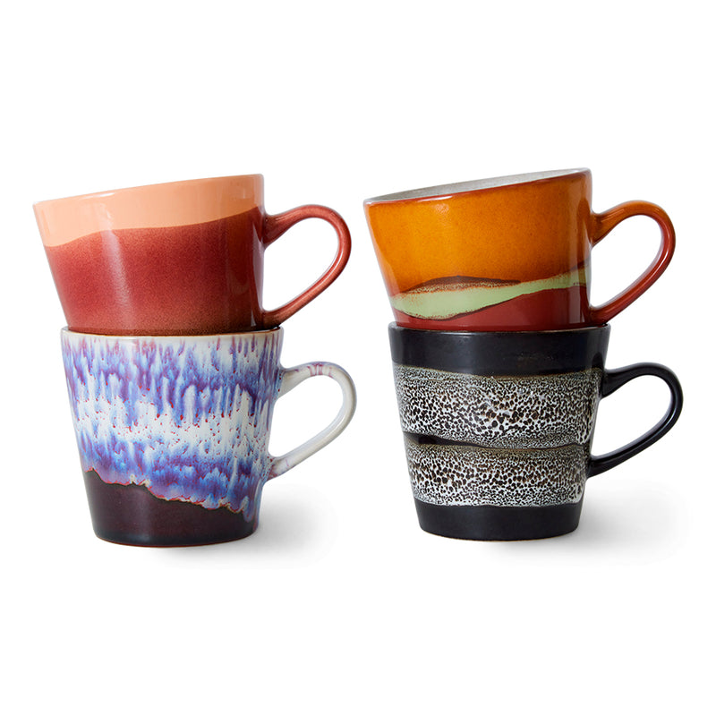 70s Ceramics Friction Americano Mugs - Set of 4