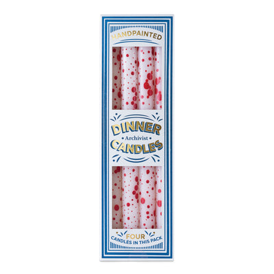Red Splodge Dinner Candles  - Box of 4