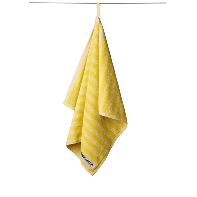 Naram Guest Towel - Pristine & Neon Yellow