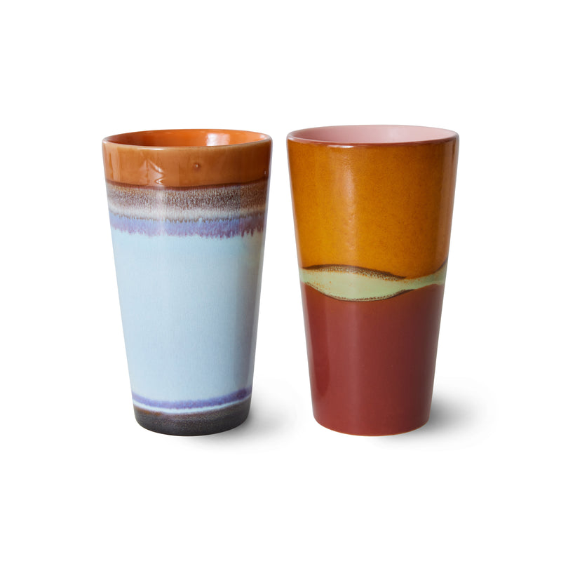 70s Ceramics Clash Latte Mug Set - Set of 2