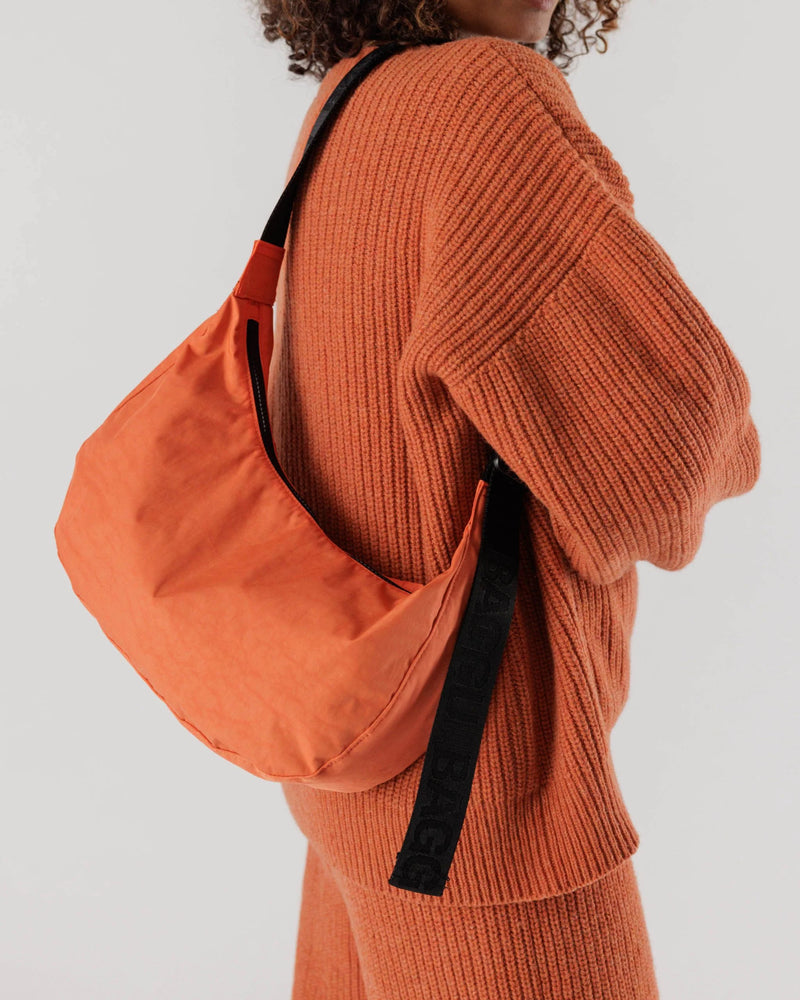 Medium Nylon Crescent Bag - Orange