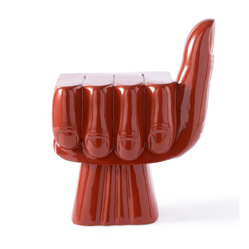 Coral Red Fist Chair