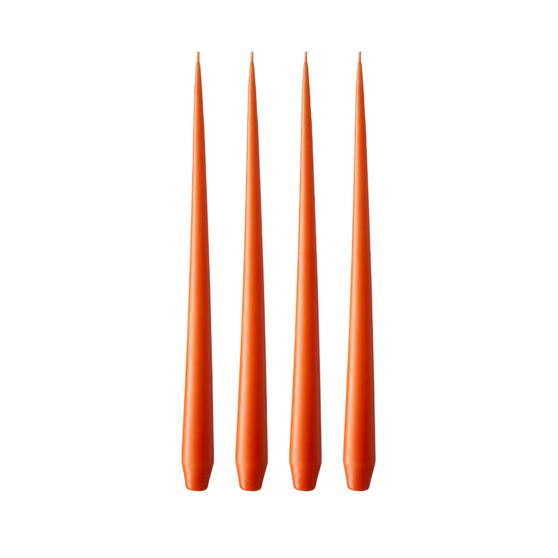 Vivid Orange Tapered Candles - Set of 4