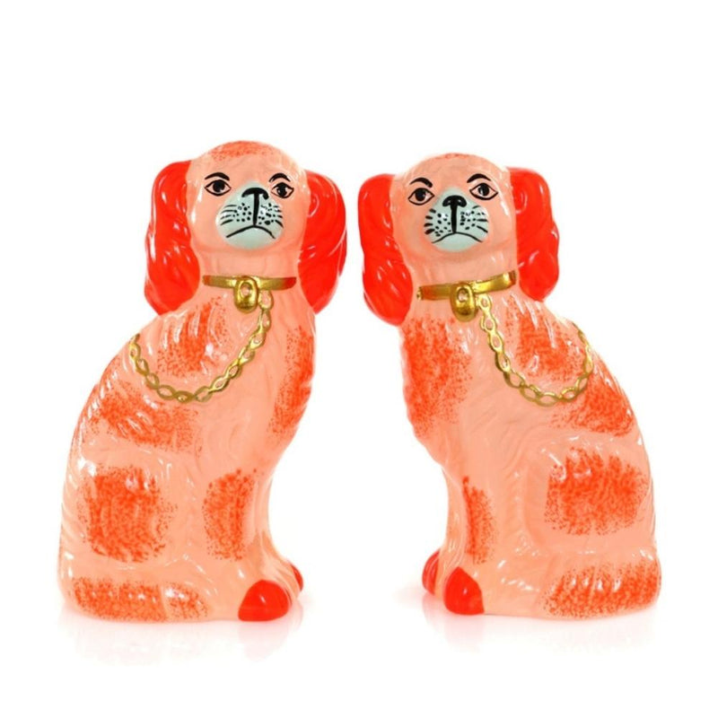 Peach Staffordshire Dogs - Set of 2