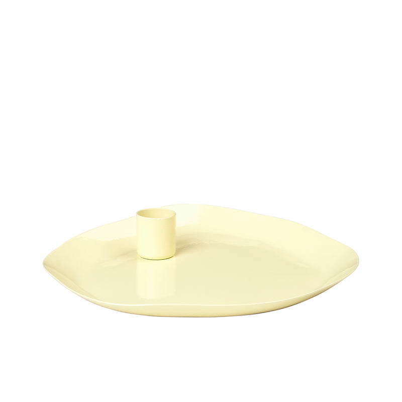 Mie Iron Candle Plate -  Light Yellow