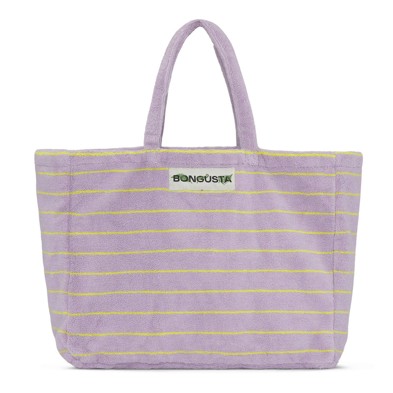 Bongusta Naram Weekend Towelling Bag - Lilac & Neon Yellow £49